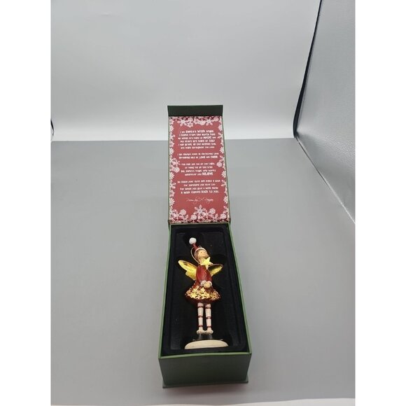 Santa’s Wish Angel 6.5” Christmas Ornament With Base Original Box Books Are Fun - Picture 1 of 6